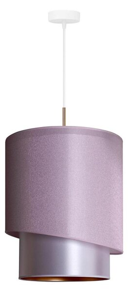 Duolla - Lustră pe cablu PARIS 1xE27/15W/230V d. 40 cm roz/argintie/cupru