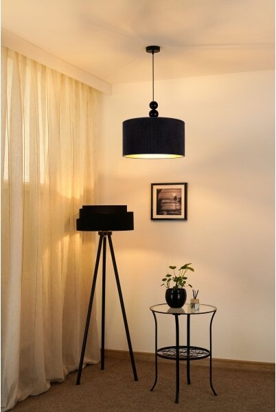 Lustră pe cablu Duolla LYON 1xE27/15W/230V d. 40 cm negru