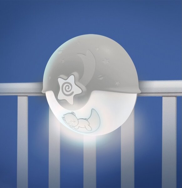 Veioză cu proiector pentru copii 3xAA gri Infantino