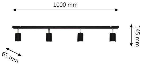 Spot LED TUNE 4xGU10/4,8W/230V negru