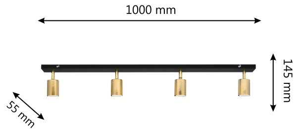 LED Spot TUNE 4xGU10/4,8W/230V auriu/negru