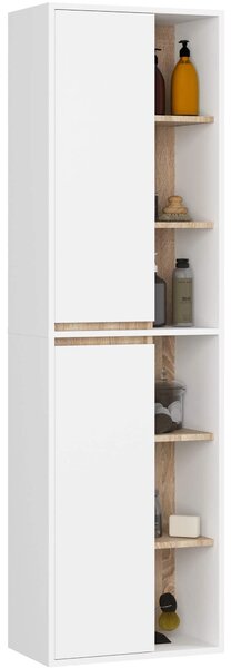 Dulap de baie Vambos W50 2D 6P (alb + stejar sonoma). Promo -13%. 1152097