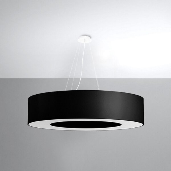 Lustră pe cablu SATURNO 8xE27/60W/230V d. 90 cm neagră Sollux SL.0796