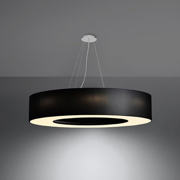 Lustră pe cablu SATURNO 8xE27/60W/230V d. 90 cm neagră Sollux SL.0796