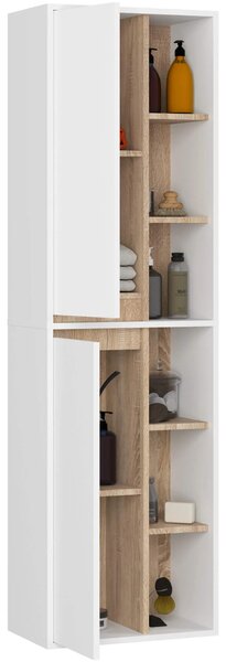 Dulap de baie Vambos W50 2D 6P (alb + stejar sonoma). Promo -13%. 1152097