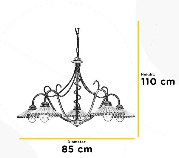 Lustră pe lanț ROSINA 5xE14/6W/230V ONLI