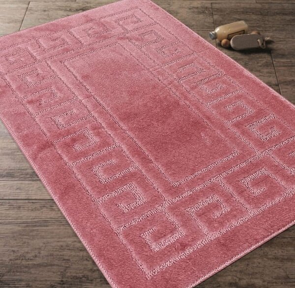 Set 2 Covorase antiderapante de baie, Ethnic 2580 Roz, Diverse Marimi 50 x 80 / 40 x 50