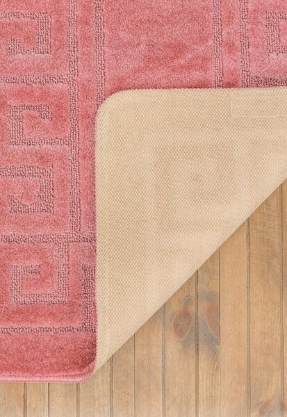 Set 2 Covorase antiderapante de baie, Ethnic 2580 Roz, Diverse Marimi 50 x 80 / 40 x 50
