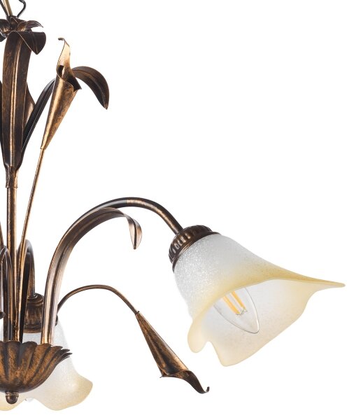 Lustră pe lanț LUCREZIA 3xE14/6W/230V bronz ONLI