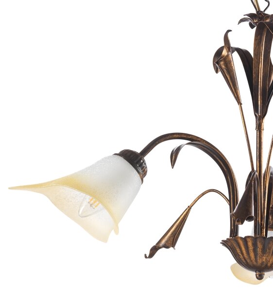 Lustră pe lanț LUCREZIA 3xE14/6W/230V bronz ONLI