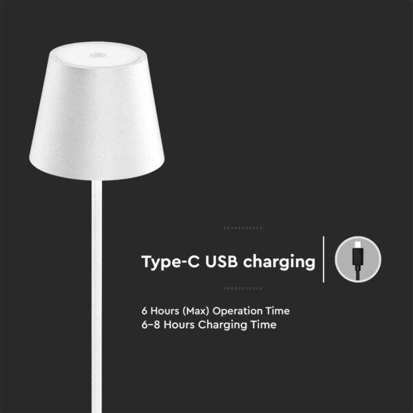 Lampă LED reglabilă 3în1, 4W, 5V, 4400 mAh, 3000K, IP54, albă