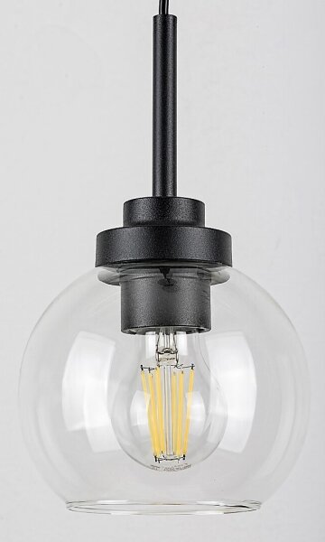 Lustră pe cablu TIRINA 1xE27/15W/230V negru Rabalux 75006