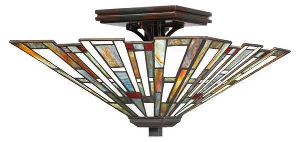 Quoizel QZ-MAYBECK-F - Plafonieră Tiffany MAYBECK, 2xE27/60W/230V