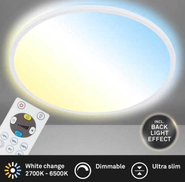Plafonieră LED dimabilă SLIM LED/18W/230V 2700-6500K Briloner 7079-016 + telecomandă