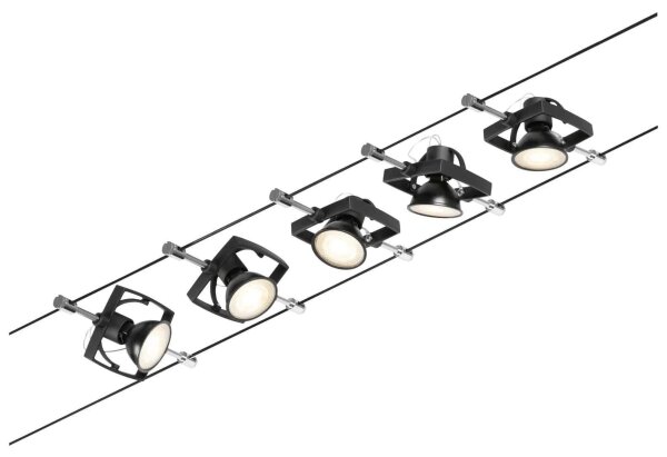Paulmann 94434 - Set 5x GU5,3/10W spot MAC 230V negru