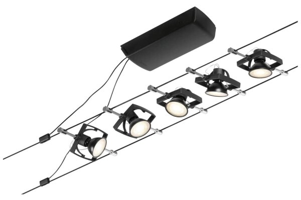 Paulmann 94434 - Set 5x GU5,3/10W spot MAC 230V negru