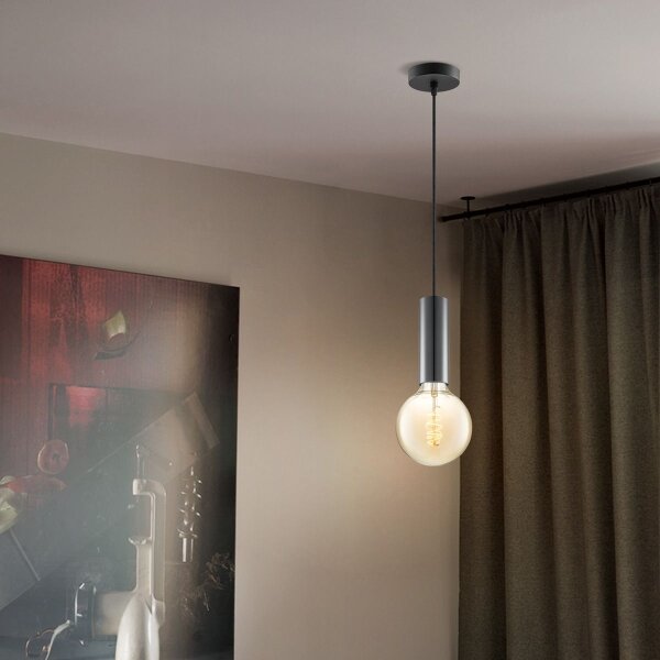 Lustră pe cablu SAGA 1xE27/40W/230V negru