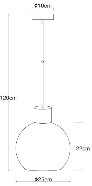 Lustră pe cablu MOITAS 1xE27/40W/230V Globo 15656H