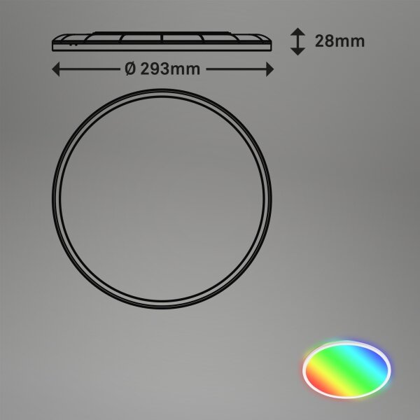 Plafonieră RGBW dimabilă SLIM LED/15W/230V Briloner 7092-416 + telecomandă