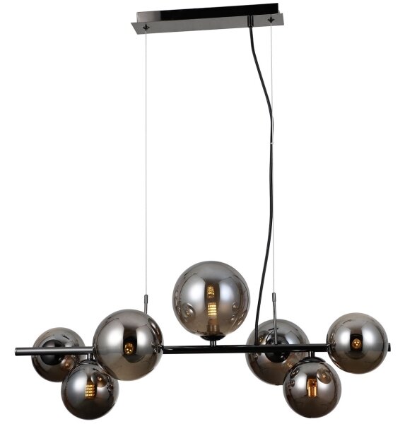 ITALUX PND-406007-7A-BCR - Lustră pe cablu CANELLO 7xG9/5W/230V negru