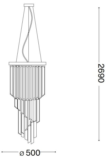 Lustră pe cablu CARLTON 12xE14/40W/230V crom Ideal Lux