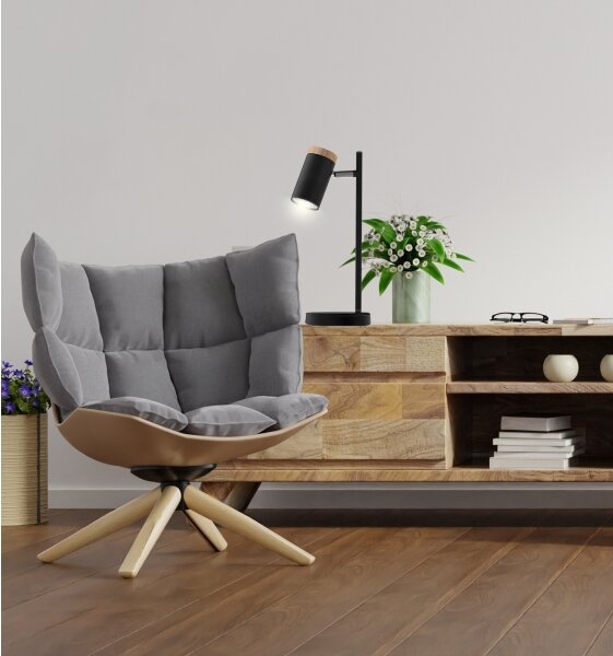 Lampă de masă LAGOS 1xGU10/15W/230V negru/maro