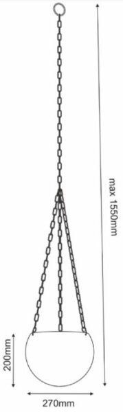 Ghiveci de flori suspendat 155x20 cm alb
