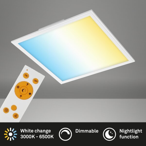 Plafonieră LED dimabilă PIATTO LED/24W/230V Briloner 7179-016 + telecomandă
