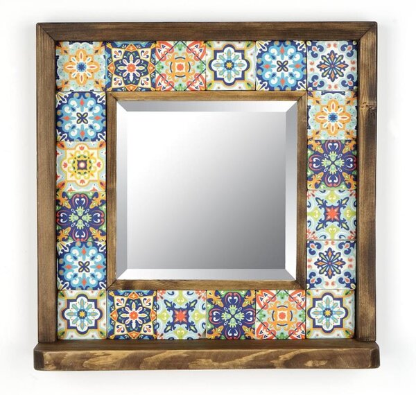 Oglindă de perete 33x32,5 cm pin/galben