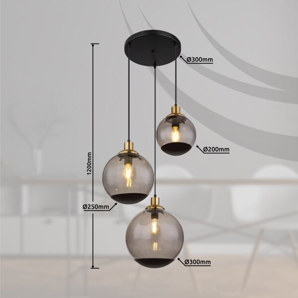 Lustră pe cablu POTTER 3xE27/40W/230V Globo 15860-3H