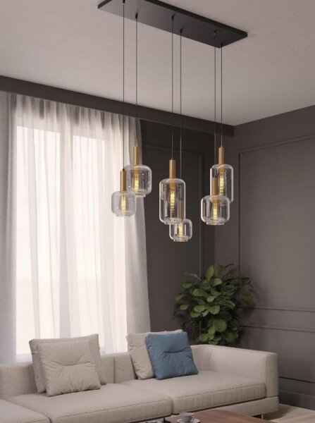Lustră pe cablu BRINA 6xE27/23W/230V Redo 01-3215