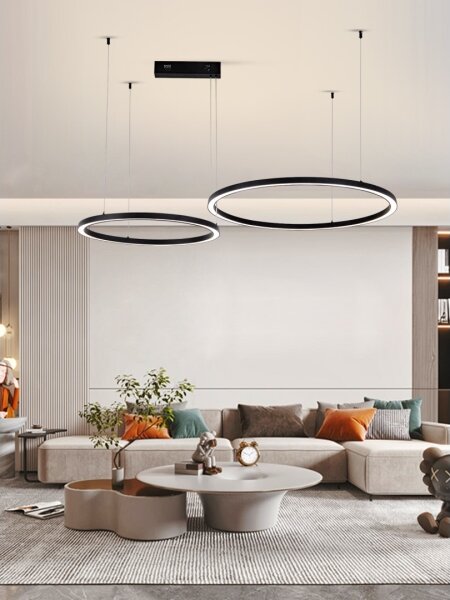 Lustră LED dimabilă Immax NEO 07216L FINO 93W/230V 60/80 cm negru Tuya + telecomandă