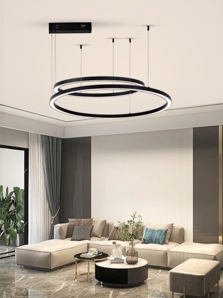 Lustră LED dimabilă Immax NEO 07216L FINO 93W/230V 60/80 cm negru Tuya + telecomandă