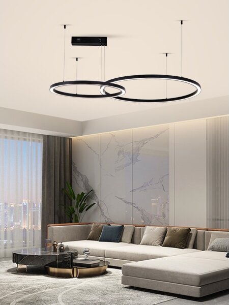 Lustră LED dimabilă Immax NEO 07216L FINO 93W/230V 60/80 cm negru Tuya + telecomandă