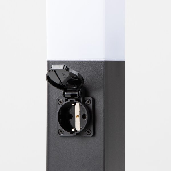 Brilagi - Lampă de exterior cu 2 prize SCHUKO NOVA 1xE27/15W/230V 40 cm IP44 neagră