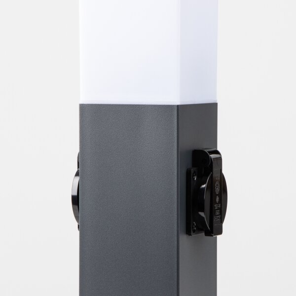 Brilagi - Lampă de exterior NOVA cu 2 prize SCHUKO, 1xE27/15W/230V, 40 cm, IP44, antracit