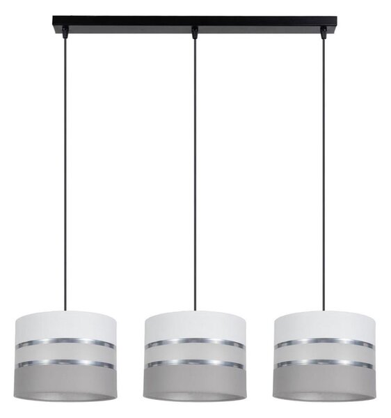 Lustră pe cablu CORAL 3xE27/60W/230V alb/gri