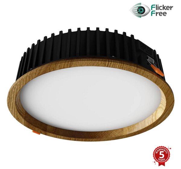 Corp de iluminat LED încastrat RONDO LED/18W/230V 4000K d. 26 cm lemn masiv stejar APLED