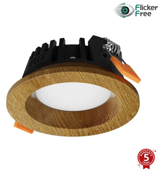 Corp de iluminat LED încastrat RONDO LED/3W/230V 3000K d. 9 cm lemn masiv stejar APLED