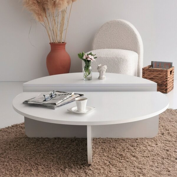 SET 2x măsuță de cafea PODIUM alb