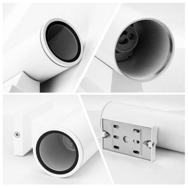 Aplică de exterior Aigostar 2xGU10/230V alb IP65 rotund