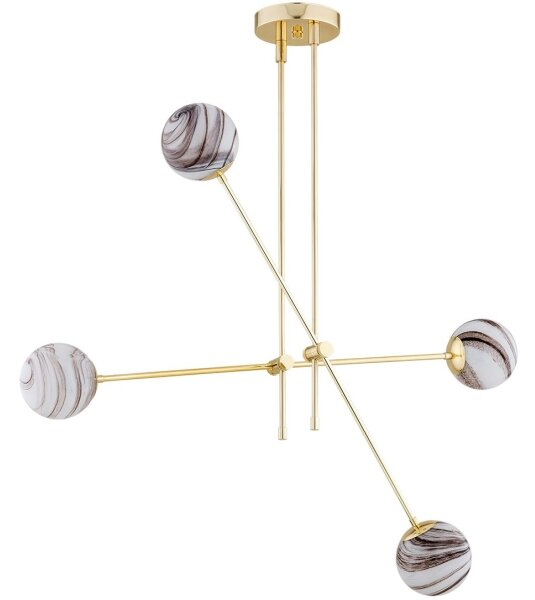 Lustră pe tijă Argon 1840 ABSOS 4xE14/7W/230V auriu