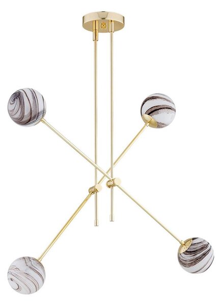 Lustră pe tijă Argon 1840 ABSOS 4xE14/7W/230V auriu