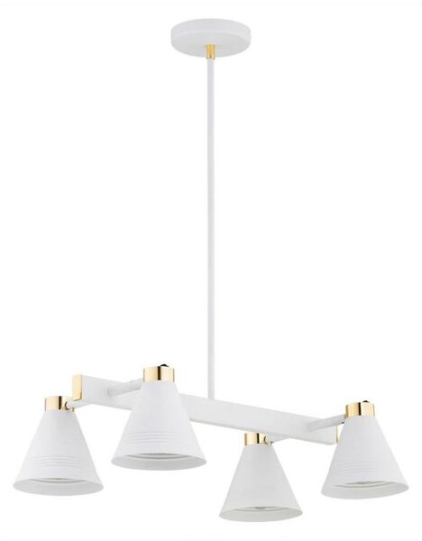 Lustră pe tijă AVALONE 4xE27/15W/230V albă/aurie Argon 1773