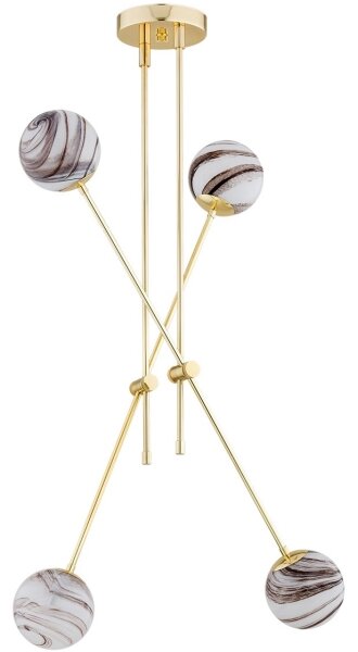 Lustră pe tijă Argon 1840 ABSOS 4xE14/7W/230V auriu