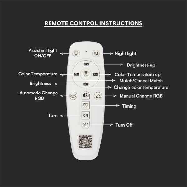 Lustră LED dimabilă aplicată LED/45W/230V 3000-6500K + telecomandă