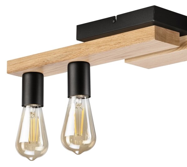 Lustră aplicată MATTE 4xE27/15W/230V negru/stejar