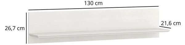 Polita TIFFANY, crem, PAL laminat, 130x22x27 cm