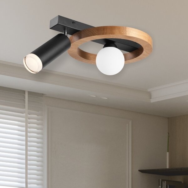 Spot OTIS 1xG9/5W/230V + 1xE27/15W/230V stejar