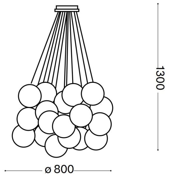 Lustră pe cablu Ideal Lux MAPA PLUS 22xE14/40W/230V